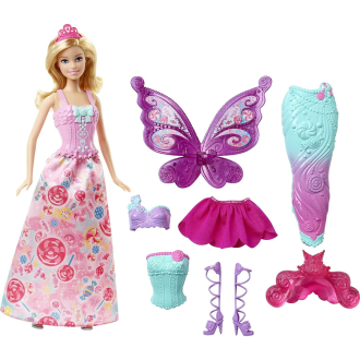 Barbie Fairytale Dress Up nad Mermaid Doll New Childrens Toy Mattel
