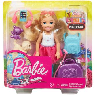 Barbie FWV20 Chelsea Doll and Travel Set with Puppy