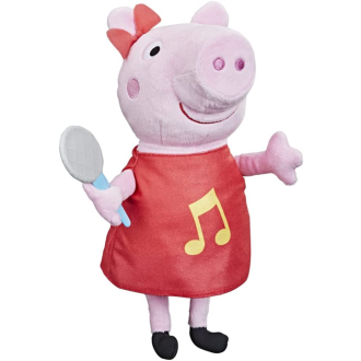 Peppa Pig Singing Peppa Soft Toy with Red Glitter Dress and Bow